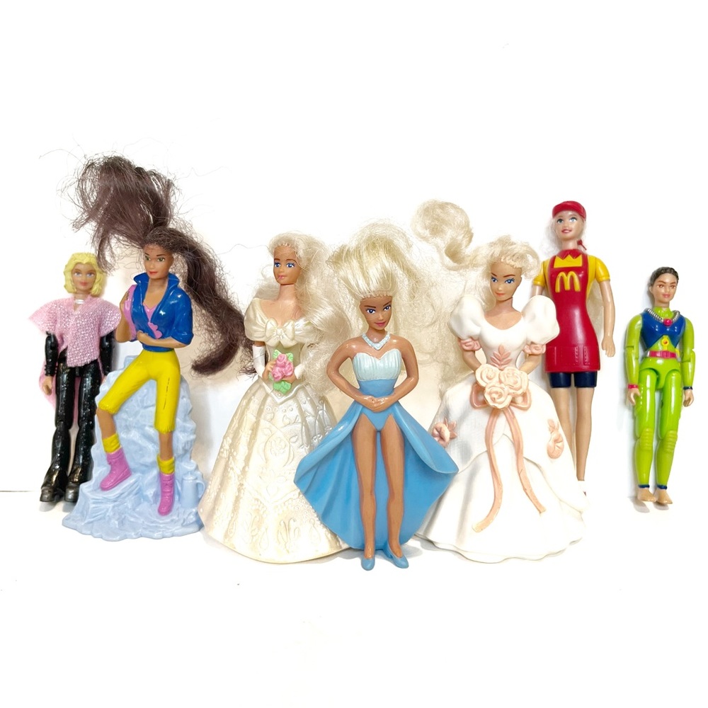 Vintage 1990s 2000s Mini Barbie Doll McDonalds Toys Brides Pageant Pop Star Hike